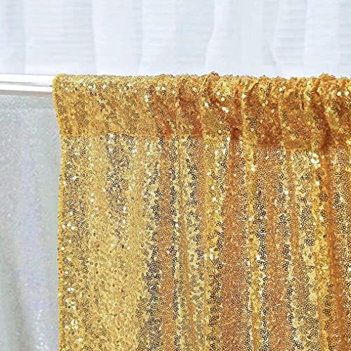 Poise3EHome Gold Sequin Backdrop Curtain, 10Ft x 10Ft Golden Glitter Photography Background Curtains, Sequence Backdrop Drapes for Party Festival Decor - Image 4