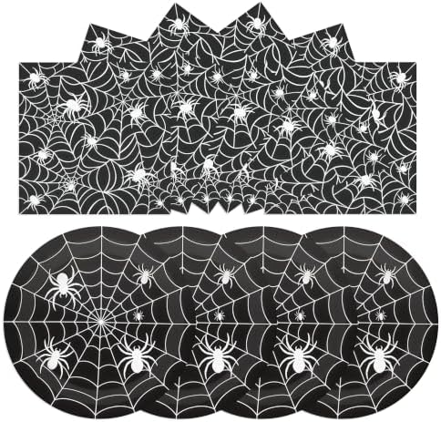 Halloween Plates and Napkins Set, 50-Piece Spider Web Party Set by Unknown