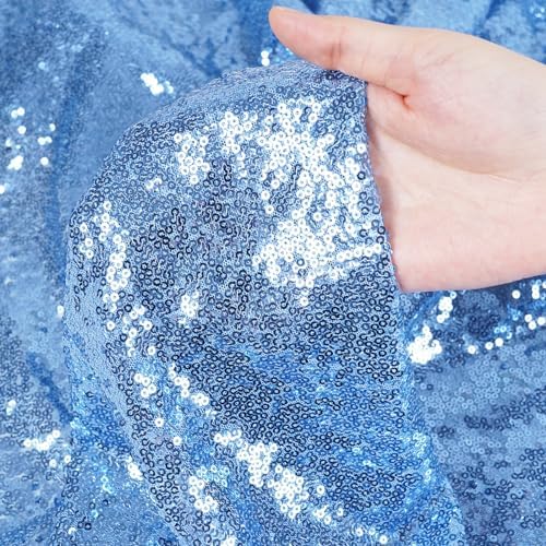 Poise3EHome Blue Sequin Backdrop,10FT x 10FT Sequin Photography Backdrop Curtain for Party Decoration, Baby Blue - Image 4