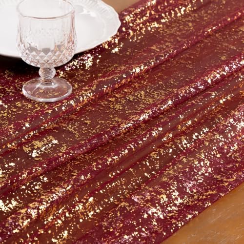 Gold Gauze Table Runner Glitter Fall Wedding Birthday Party Table Decor - Image 3