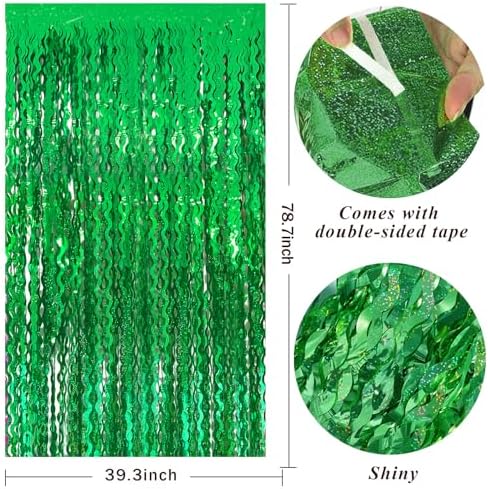 Tinsel Foil Fringe Curtains Wavy Backdrop for Parties Sparkle Metallic Wavy Foil Fringe Backdrop Curtain for Party Decorations Photo Booth Props for Birthday Graduation Wedding - Image 2