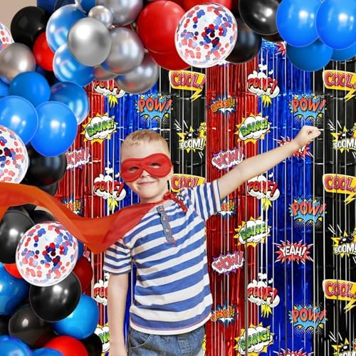 Red Black Blue Balloon Arch Garland Kit Birthday Party Decorations - Image 4