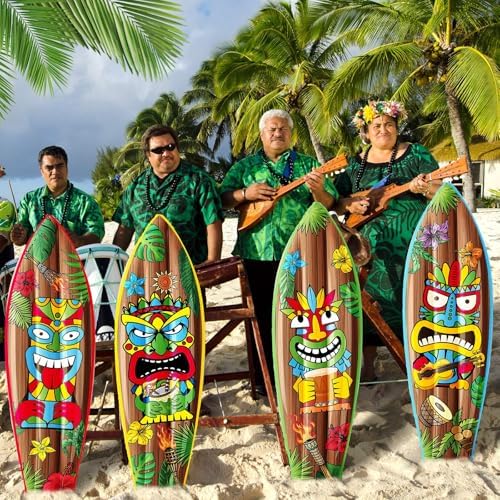 JellyArch 4 Pcs Tiki Inflatable Surf Board 36 Inch Tiki Party Decorations - Image 6