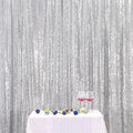 Poise3EHome 8FT x 8FT Silver Sequin Photography Backdrop Curtain for Party Decoration, Silver by Poise3EHome