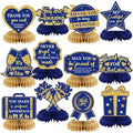 12 Pcs We Appreciate You Decoration Thank You Honeycomb Centerpiece Employee Appreciation Table Decorations Thank Table Topper for Doctor Employee Party Supplies(Gold and Blue) by Moinchore