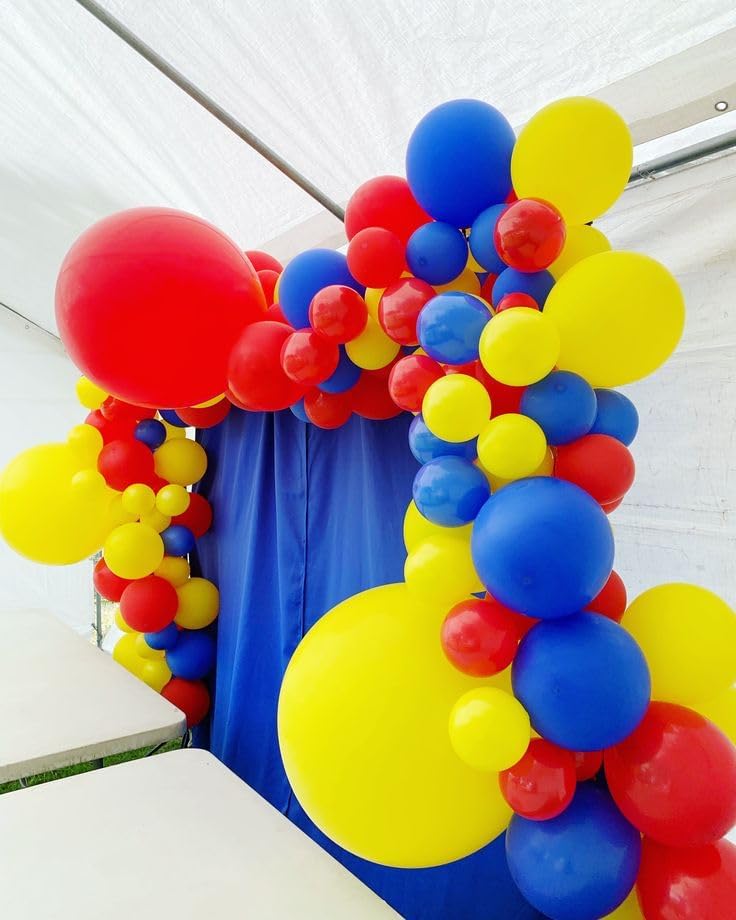 Red Blue Yellow Balloons, 50 Pcs Colorful for Birthday Party Decorations - Image 3