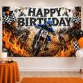 Dirt Bike Birthday Backdrop, 71 x 43 Inch Motocross Party Banner by Unknown