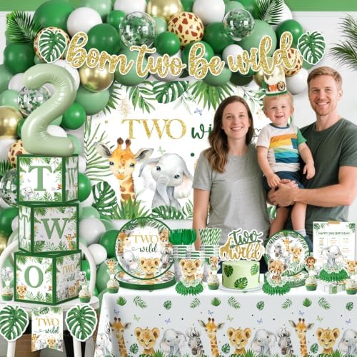 Cocomigo Two Wild Birthday Decorations Boy, All-in-One Set for 25 Guests - Image 7