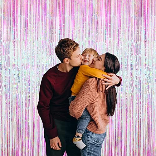 GOER 3.2 ft x 9.8 ft Metallic Tinsel Foil Fringe Curtains Party Photo Backdrop Party Streamers for Birthday,Graduation,New Year Eve Decorations Wedding Decor (1 Pack,Multicolor) - Image 4
