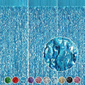 CYLMFC 3 Pack 3.3 ft x 6.6 ft Teal Foil Fringe Curtains - Sparkle Metallic Curtains Party Decorations Photo Booth Decorations Party Supplier by CYLMFC