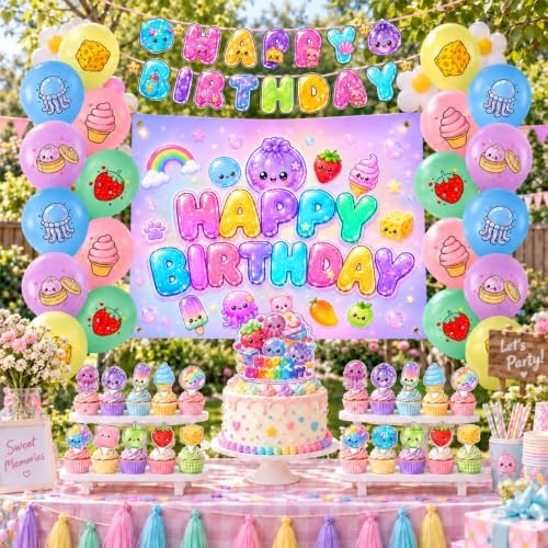 Plman 55PCS Squishy Birthday Party Decorations, Dumpling Theme Party Supply - Image 5