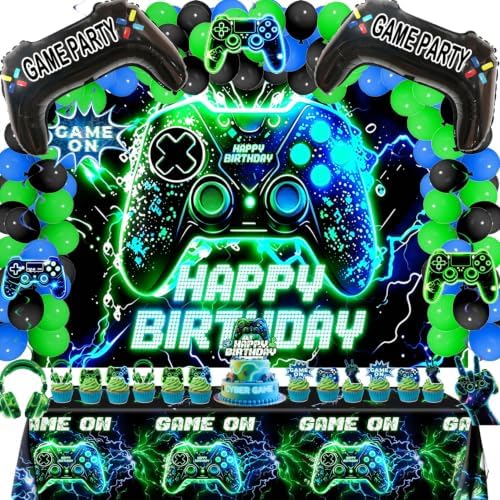 77Pcs Video Game Birthday Party Decorations Kit for Game Night Room Decor by JiaYJinX
