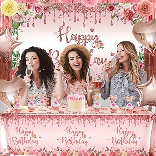 Rose Gold Birthday Party Decorations 91 Pcs Pink Birthday Party Supplies - Image 7