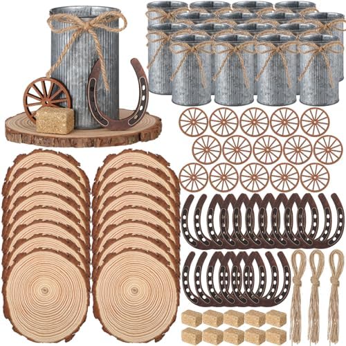 80 Pcs Western Party Decorations, Wagon Wheel Hay Bale, Silver by Unknown