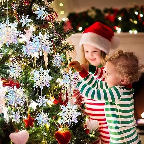 24PCS Hanging Snowflake Decorations Winter Wonderland Party Supplies - Image 5