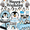 Xynic 179pcs Penguin Birthday Decorations Complete Tableware Set, 25 Guests by Unknown