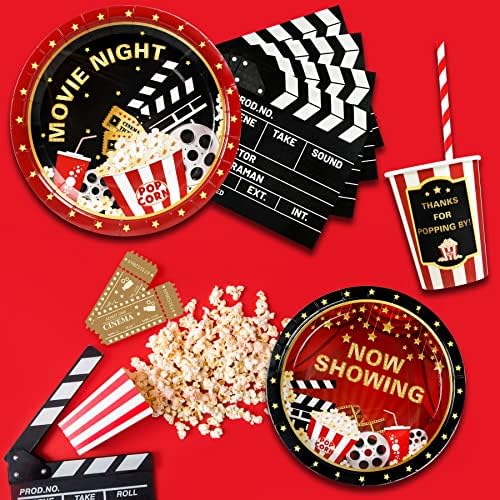 Recheel Movie Night Supplies Plates Set, Movie Themed Party Decorations - Image 3