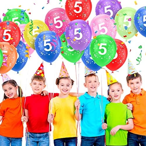 Ainiv 5th Birthday Balloons 18PCS, 12inch Numbers Printed Latex Balloons - Image 6