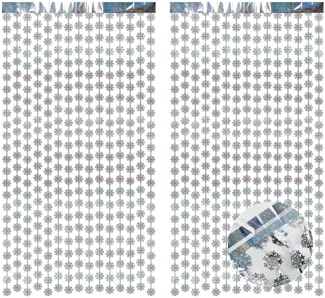 BRAVESHINE Party Snowflake Backdrop Hanging Snow Flakes Foil Fringe Curtain by BRAVESHINE