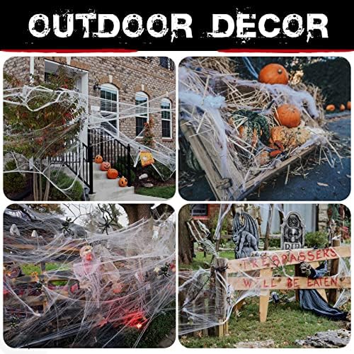 800 sqft Halloween Spider Webs Decorations with 30 Extra Fake Spiders, Super Stretchy Cobwebs for Halloween Decor Indoor and Outdoor - Image 4