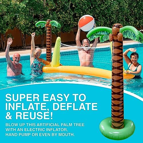 Playbees Giant Inflatable Palm Trees, 66 Inch (5.5 FT), 2 Pack, Tropical Luau Party Decorations for Beach, Poolside, Hawaiian Theme and Outdoor Events, Easy Inflation - Image 4