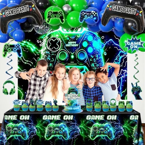 77Pcs Video Game Birthday Party Decorations Kit for Game Night Room Decor - Image 5