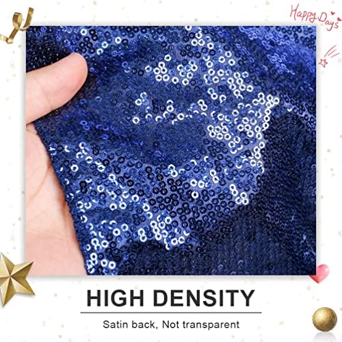 PartyDelight Navy Blue Sequin Backdrop Curtains 5x10ft 2 Panels - Image 2