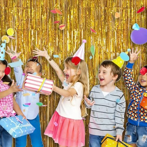 3 Pack 3.28ft x 6.56ft Gold Metallic Tinsel Foil Fringe Curtains, Photo Booth Backdrop Party Decorations for Birthday Wedding Baby Shower Graduation Bachelorette New Years - Image 6