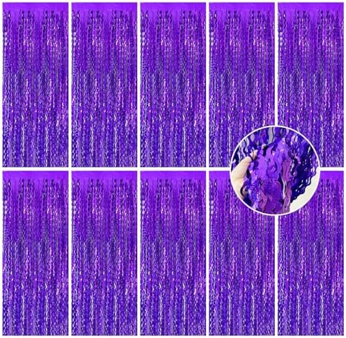 Tinsel Foil Fringe Curtains Wavy Backdrop for Parties Sparkle Metallic Wavy Foil Fringe Backdrop Curtain for Party Decorations Photo Booth Props for Birthday Graduation Wedding by BOMSI