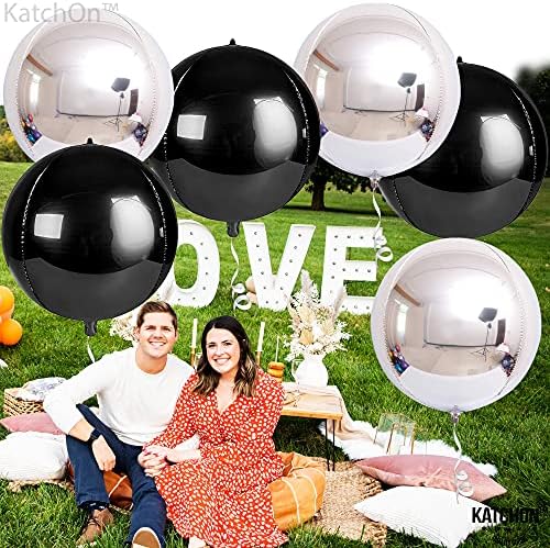 KatchOn Black and Silver Balloons - 22 Inch, Pack of 6, Birthday Decoration - Image 6