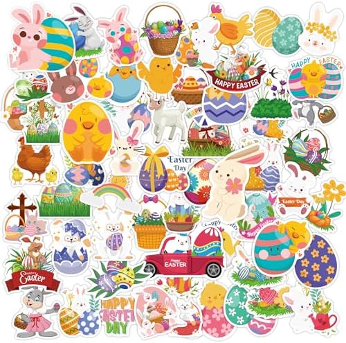 OHOME Easter Stickers | 120 PCS Egg Bunny Stickers for Kids -Easter Egg Stuffers - Vinyl Easter Games Crafts Activities Party Favors Basket Stuffers - Kids Gifts for Boys Girls by OHOME