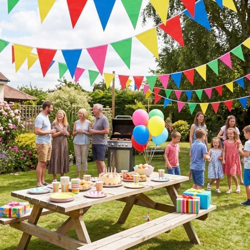 RUBFAC 1700ft 1200pcs Colorful Pennant Banner Flags Bulk - Image 6