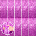 BOMSI 10 Pack Hot Pink Party Decorations Tinsel Curtain Streamers Foil Fringe Photo Booth Backdrop by BOMSI