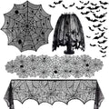 5Pack Halloween Spiderweb Tablecloth Runner Fireplace Scarf Lampshade Bats by Yunfan
