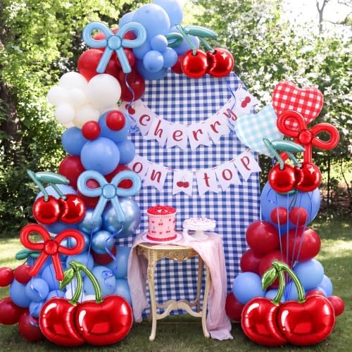 MiniInflat 16 Pcs Red and Blue Cherry Party Balloons Decorations - Image 3