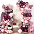 Burgundy Pink Balloon Garland Arch Kit, Burgundy Ruby Red Dusty Purple Pastel Pink Metallic Rose Gold Confetti Balloon Arch Kit for Women Girls Birthday Wedding Baby Bridal Shower Party Decorations by Togvu