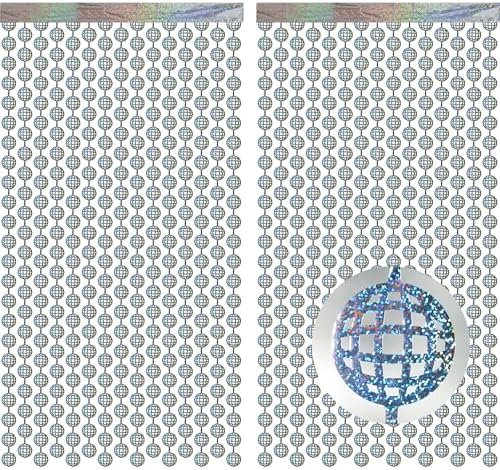 Disco Dancing Ball Shaped Party Backdrop - 3.2ft x 6.5ft - 2 Packs by GREATRIL