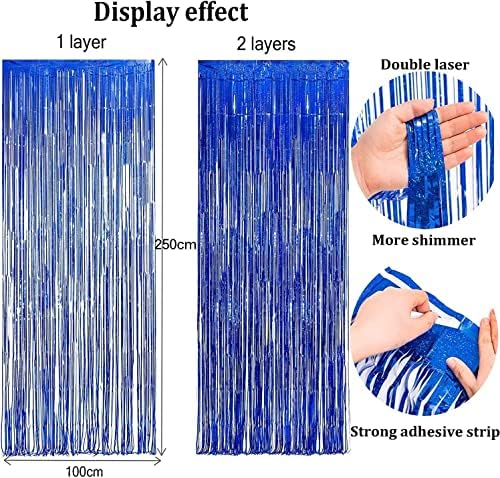 BRAVESHINE Foil Fringe Curtains | Metallic Tinsel Party Steamers Backdrop - Image 5