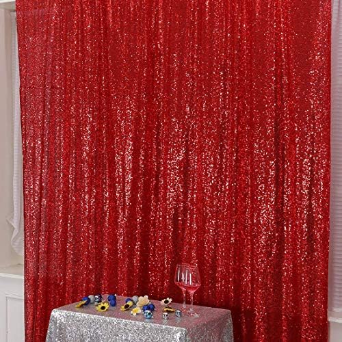 Poise3EHome Red Sequin Backdrop, 20Ft x 10Ft Glitter Photography Background Curtains for Party Baby Shower Wedding Birthday Christmas Thanksgiving Halloween Decoration - Image 4