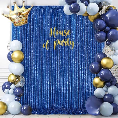 Sequin Backdrop Curtain Royal Blue Glitter Photography Background 8ftx8ft - Image 4