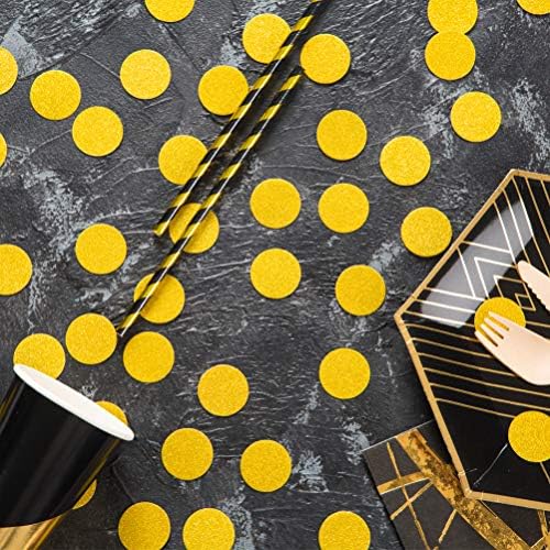 MOWO Glitter Confetti Circles, Glitter Gold, 1.2'', 200pc - Image 2