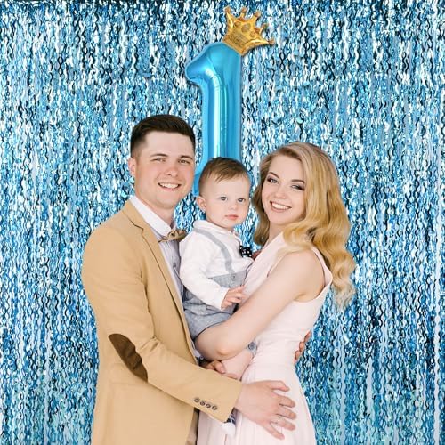 Wavy Blue Streamers Party Backdrop - 3.2ft X 6.5ft - 2 Packs - Image 6
