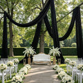 2 Panels 5ft(W) x 20ft(L) Black Ceiling Drapes for Halloween Parties by PartyVillage