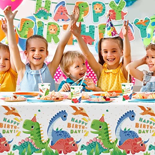 Dinosaur Birthday Party Supplies Disposable Paper Plates Napkins Cups Tablecloth and Banner for Dinosaur Party Decorations Serve 25 - Image 5