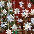24PCS Hanging Snowflake Decorations Winter Wonderland Party Supplies by Besslly