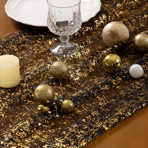 Gold Gauze Table Runner Glitter Fall Wedding Birthday Party Table Decor - Image 3