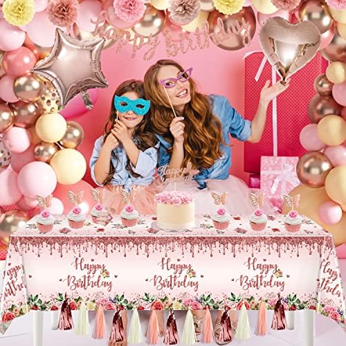 Rose Gold Birthday Party Decorations 91 Pcs Pink Birthday Party Supplies - Image 6