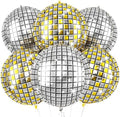 6pcs 22 Inch Gold and Silver Disco Ball Balloons, Silver Big Disco Balloons, Gold 4d Large Foil Aluminum Balloon For Birthday Baby Shower 70s 80s 90s Theme Party Wedding Engagement Graduation Decor by Paready