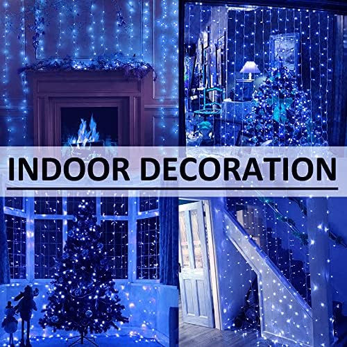 Solhice LED Curtain Lights Outdoor 30ft x10ft Blue, 720 LEDs 8 Modes Christmas Lights Plug in Window String Lights Indoor, Twinkle Lights for Patio Wedding Bedroom Party Decor (Not Connectable) - Image 6