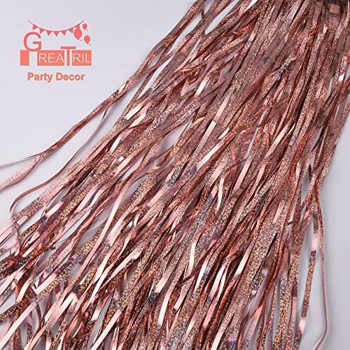 Rose Gold Tinsel Curtain Party Backdrop 2 Packs - Image 5